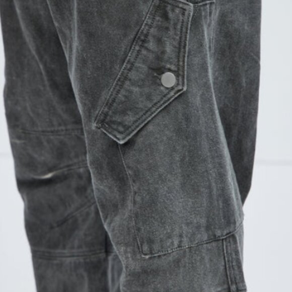 NOVAMEN Men's Overdyed Utility Baggy Cargo Pants Size 34 In Grey - Picture 2 of 10